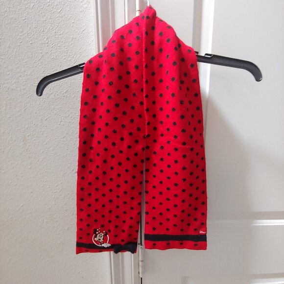 Disneyland Paris Minnie Mouse Red Infant Kids Winter Scarf - Picture 1 of 5